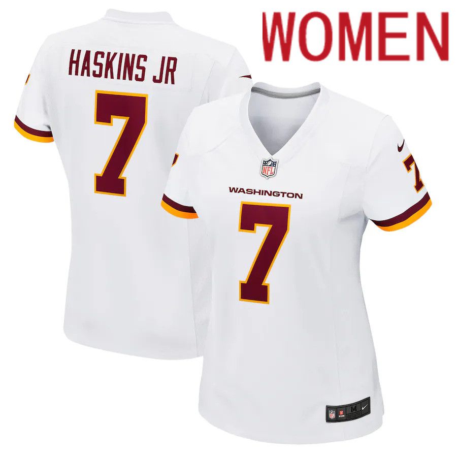 Women Washington Redskins #7 Dwayne Haskins Nike White Game NFL Jersey->women nfl jersey->Women Jersey